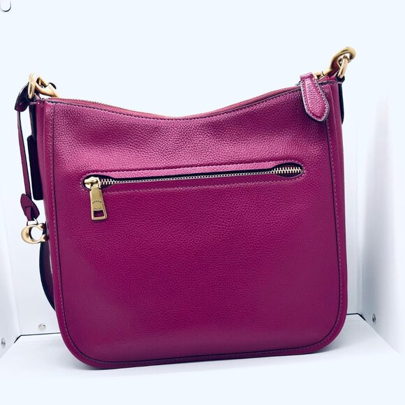 Coach Polished Pebble Leather Crossbody Bag in Deep Plum (Includes Dust Bag) NWT - Picture 6 of 12